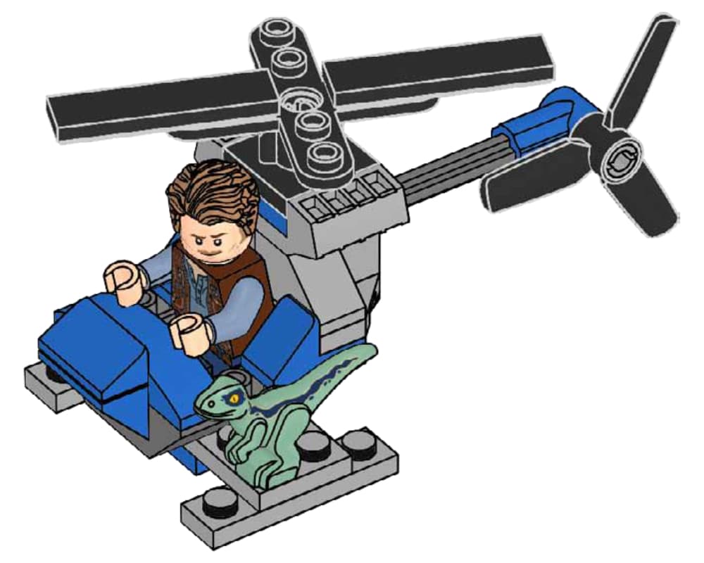 Owen with Helicopter