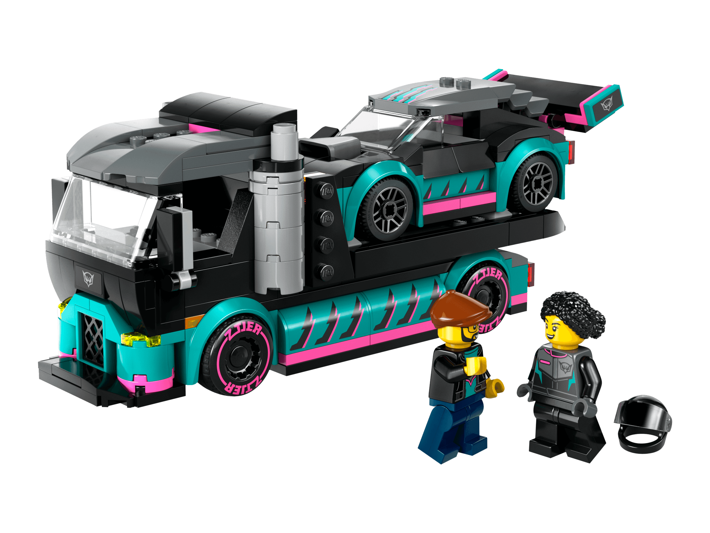 מכונית מרוץ ומשאית גרר