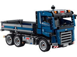 משאית אשפה עם מנגנון פריקה