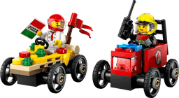 מארז מרוץ מכוניות: רכב פיצה מול כבאית