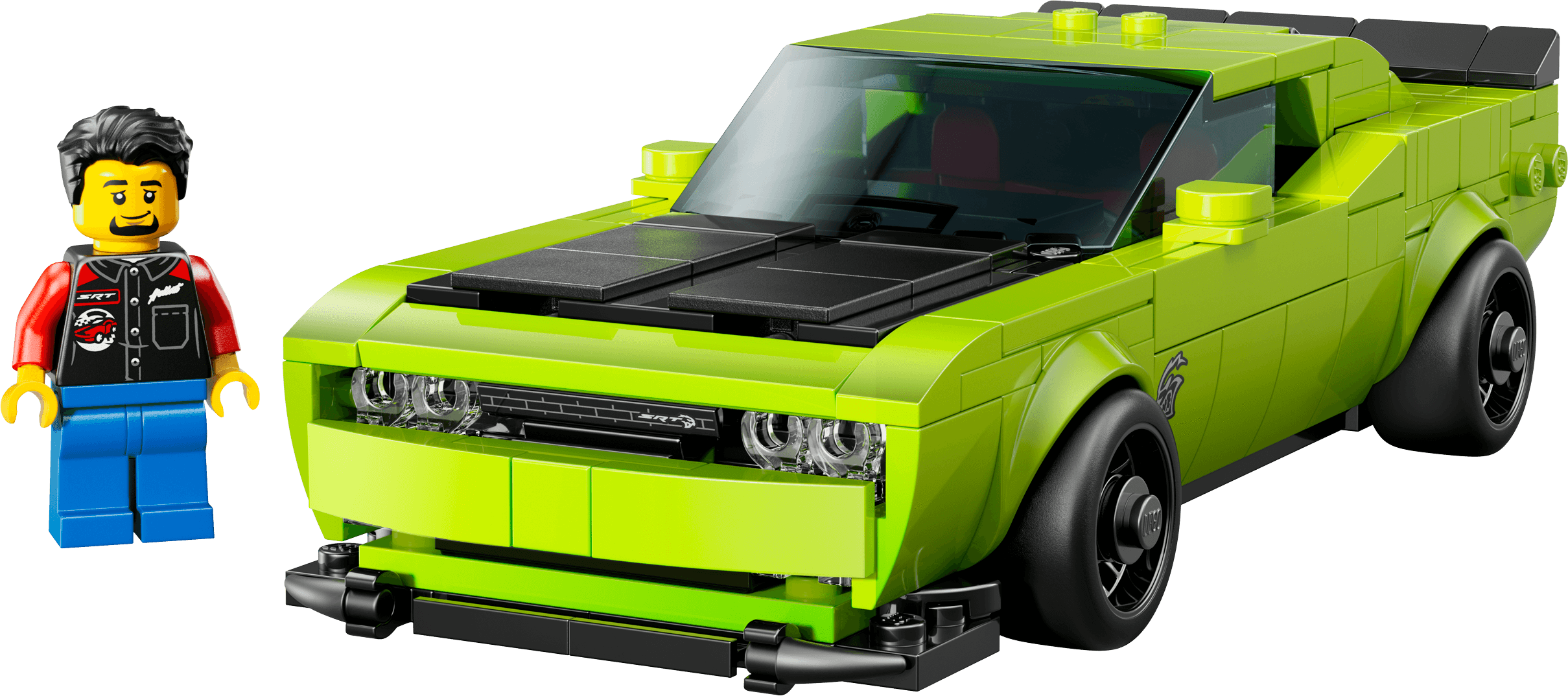 מכונית ספורט Dodge Challenger SRT Hellcat ירוקה